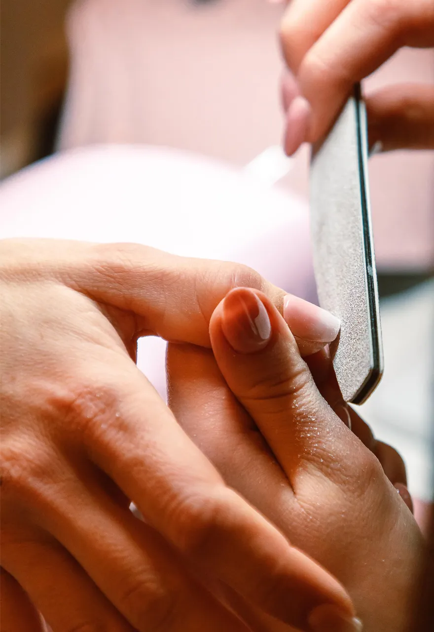 Manicure service at Olaya & Co. nail salon Byron Bay