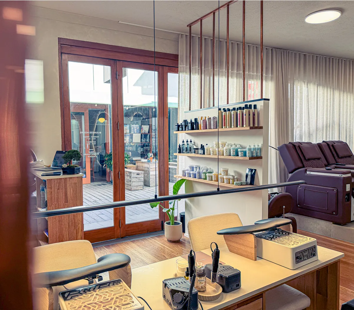 Interior of the Olaya & Co. salon on Lawson Street, Byron Bay